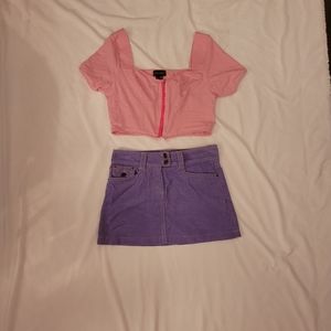 SOLD Vintage purple corduroy mini skirt